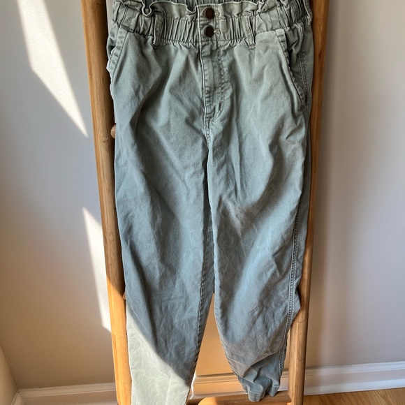 Olive green paper bag pants from target! Size 0! - Picture 4 of 4